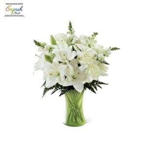 Vas Bunga Alami Putih