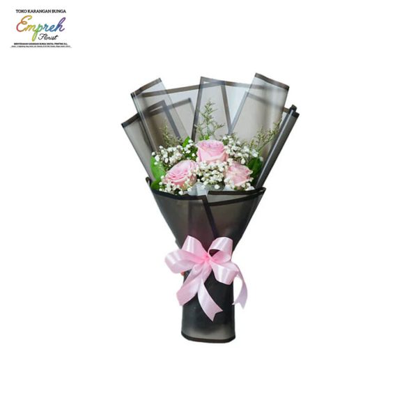 Buket Bunga Mawar Pink